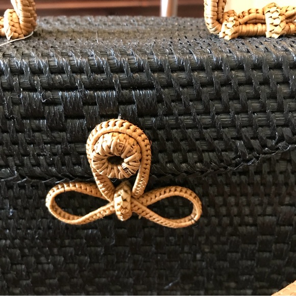 Francesca’s Accessories Bag, Black with Camel Trim. Top Handler. NWT - Picture 2 of 9